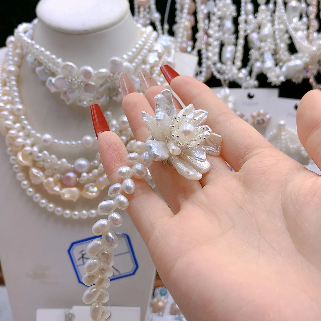 银S925镶嵌耳饰淡水珍珠、****