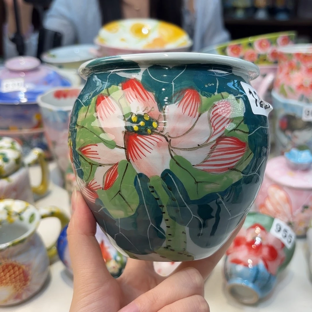 瓷片景德镇手绘高温釉下彩陶瓷茶具