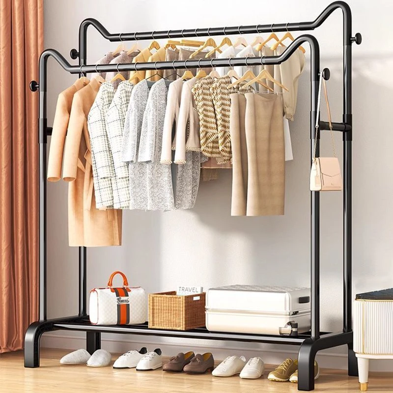 简易晾衣架落地阳台晒衣服架子家用卧室立式挂衣架网红款衣帽架