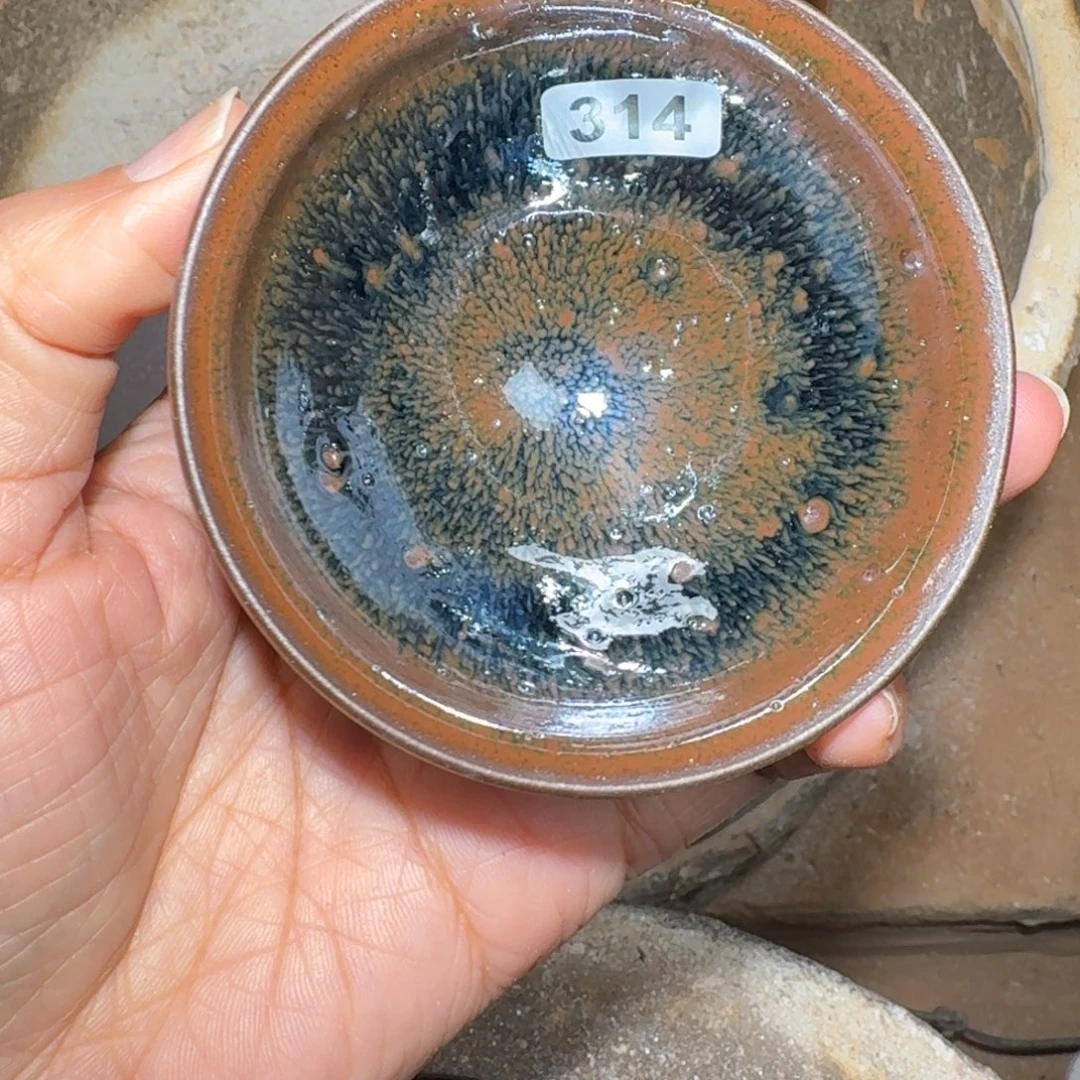 茶盏龙窑柴烧自然还原瑕疵314