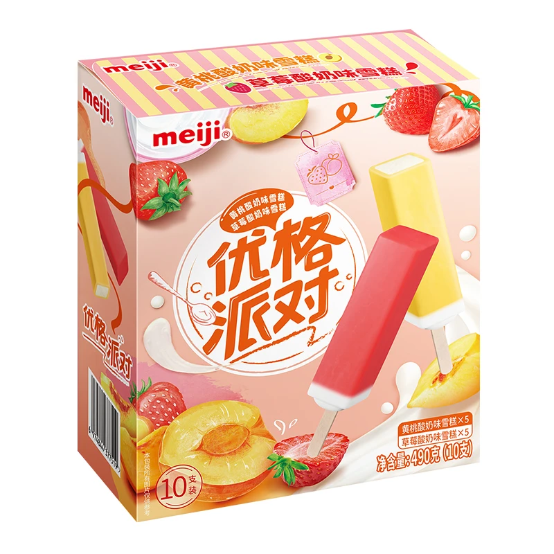 明治黄桃酸奶 草莓酸奶味雪糕 HN1(490g(10支))