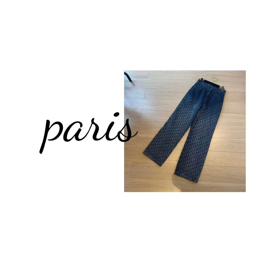 25年新款满身印花男女同款休闲直筒裤0043)E18