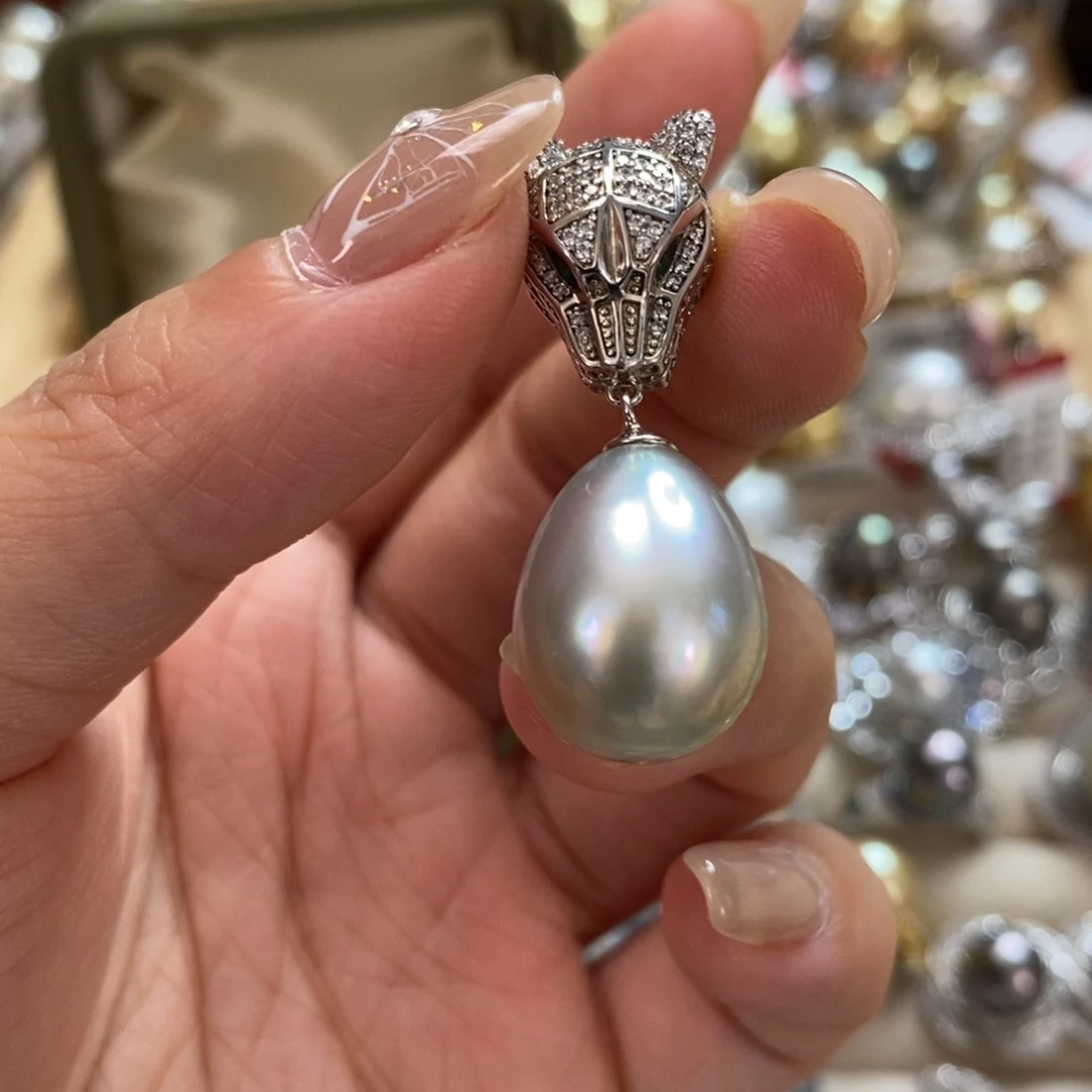 海水珍珠银S925镶嵌颈饰