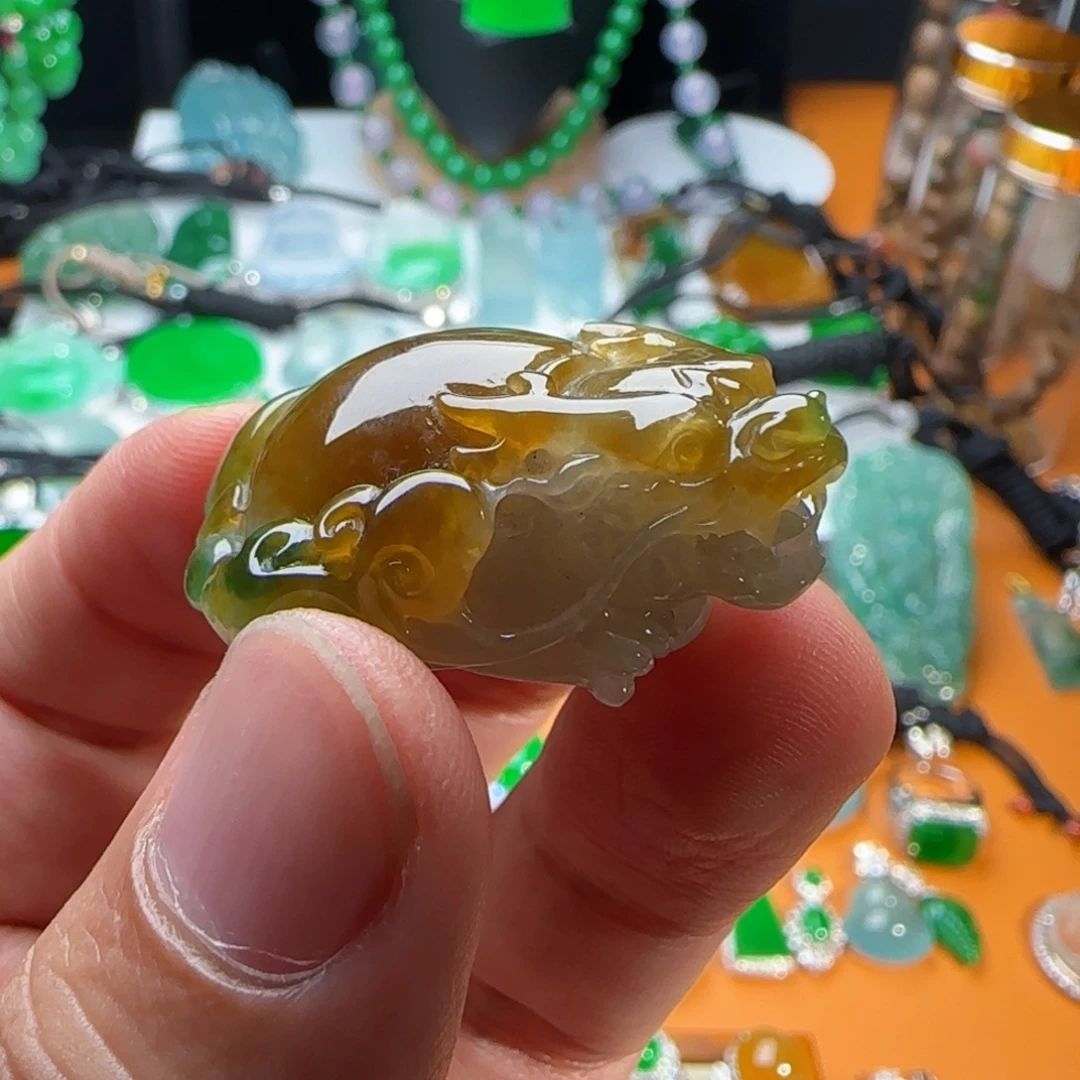 吊坠(不含链)未镶嵌翡翠三彩龙龟