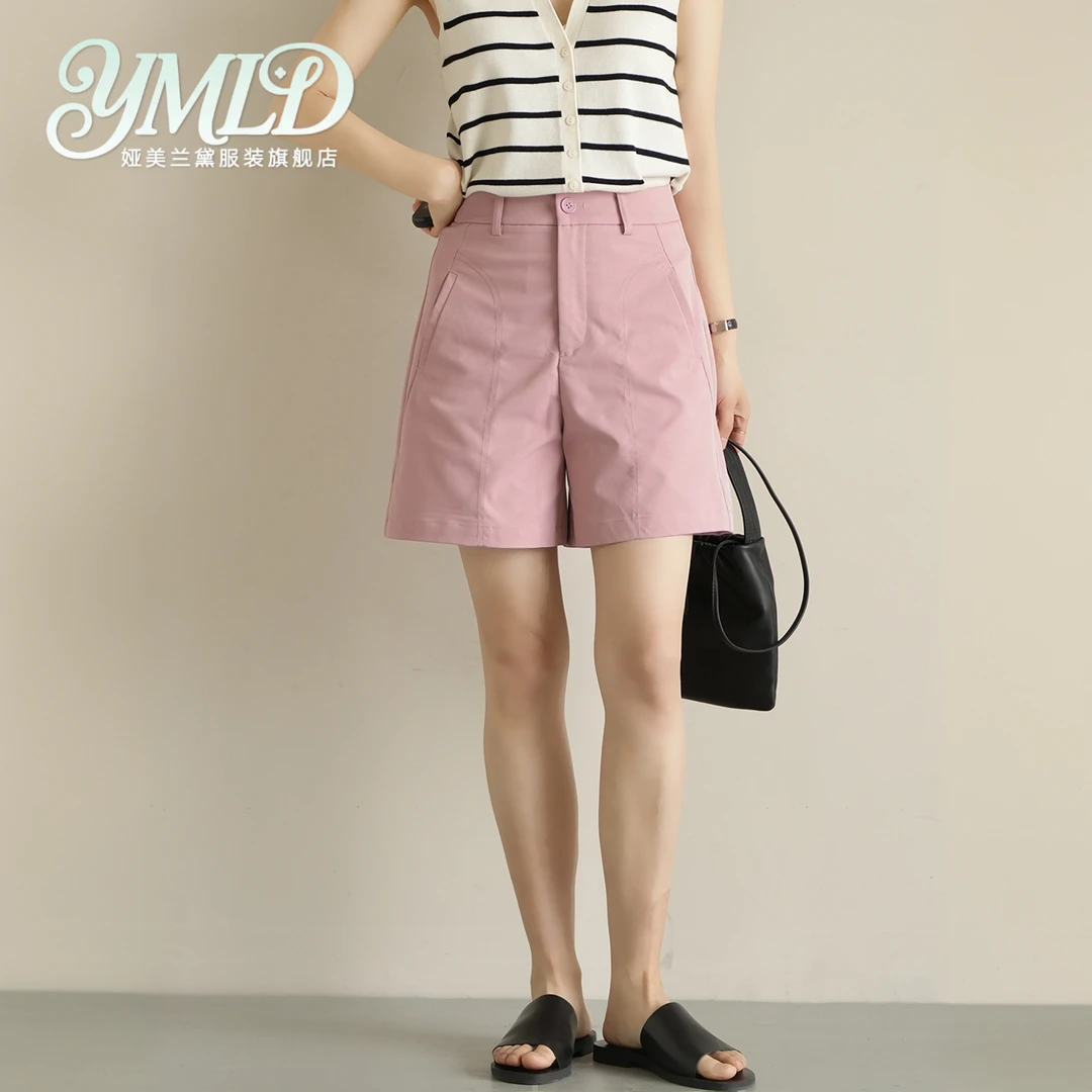 西装短裤女2025夏季新款薄款高腰显瘦宽松休闲百搭a字阔腿四分裤