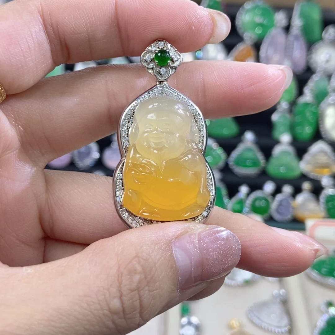 旖****玛瑙/玉髓银S925镶嵌吊坠(不含链)