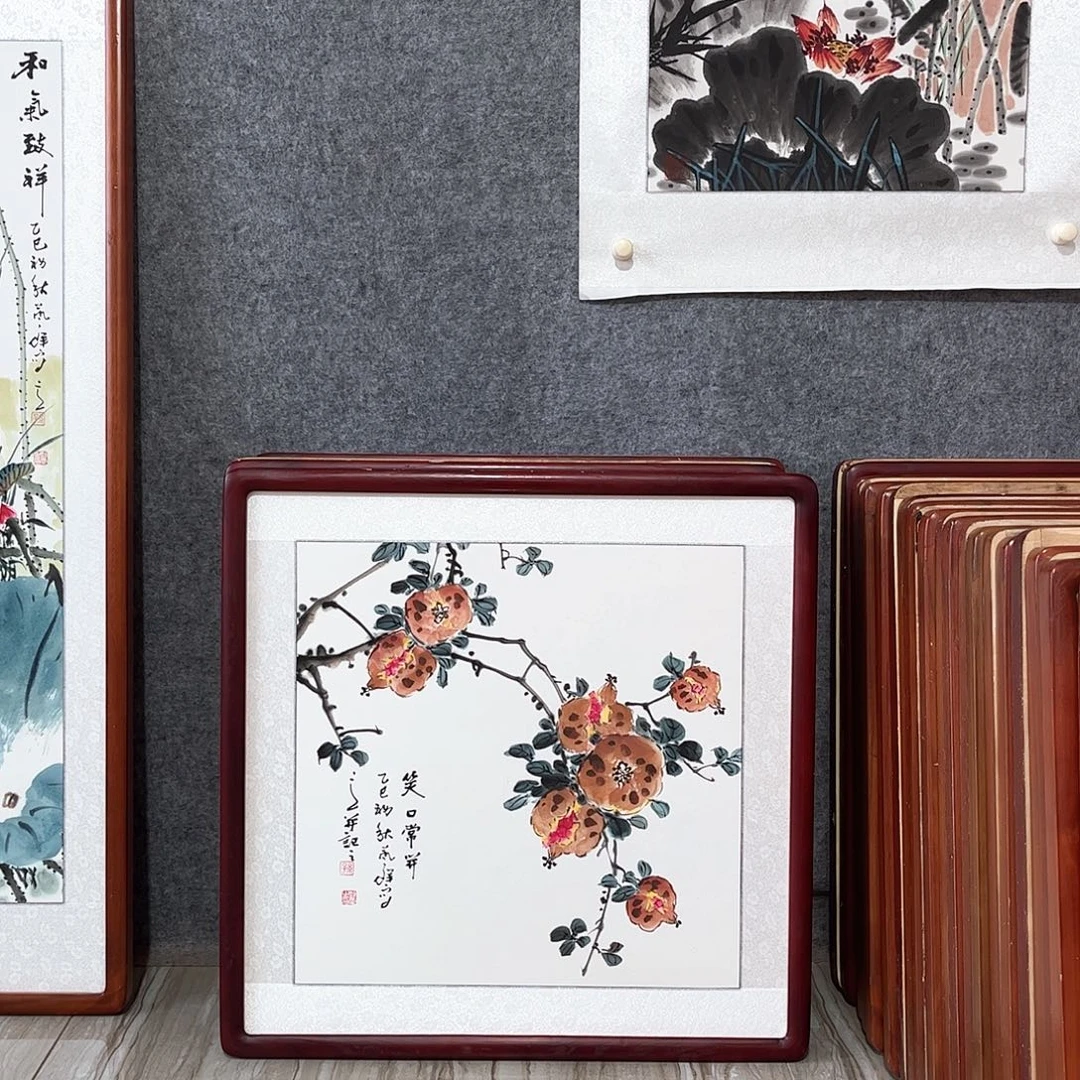 国画书画作品带框63×63