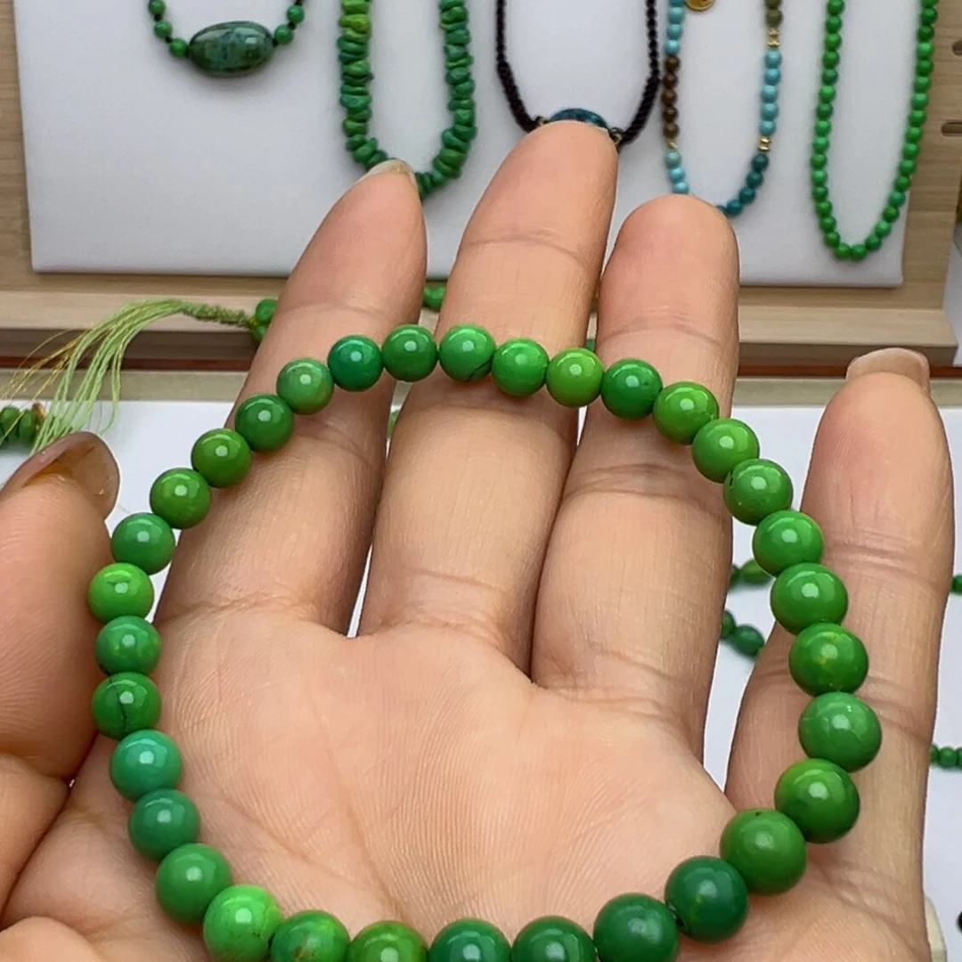 菜籽绿圆珠手串6.0mm兰