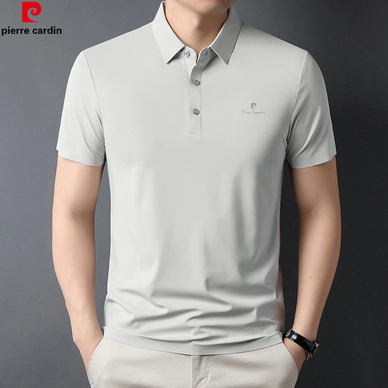 【皮尔卡丹】【含桑蚕丝】修身短袖夏季T恤高档宽松休闲速干爸爸