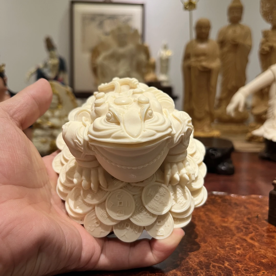 象牙果金蟾茶宠手工艺摆件13*11*8cm