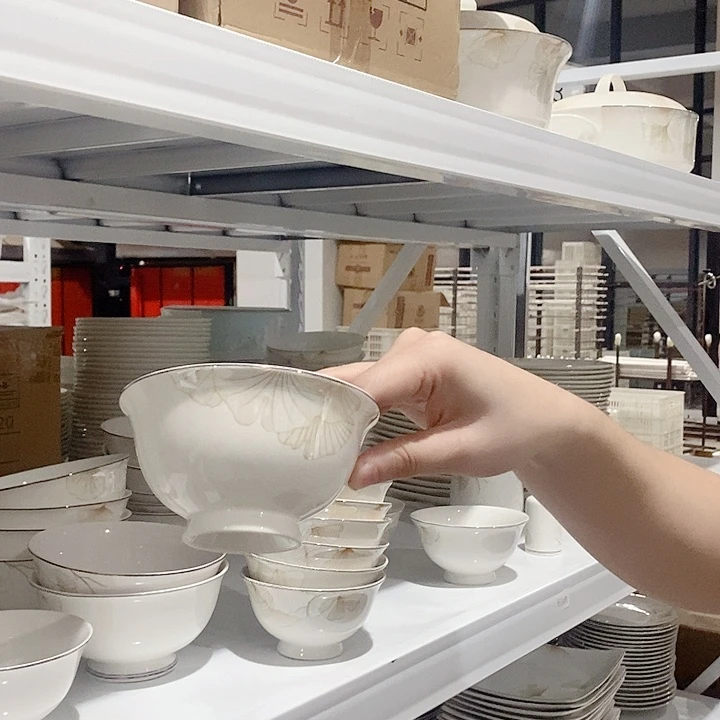 紫***辰白瓷幸福时光4.5寸高脚米饭碗20个装