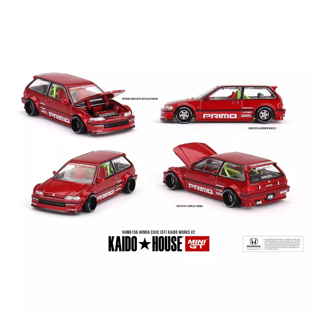 Kaido House&MINIGT Honda Civic (EF) Kaido Works V2合金车模型