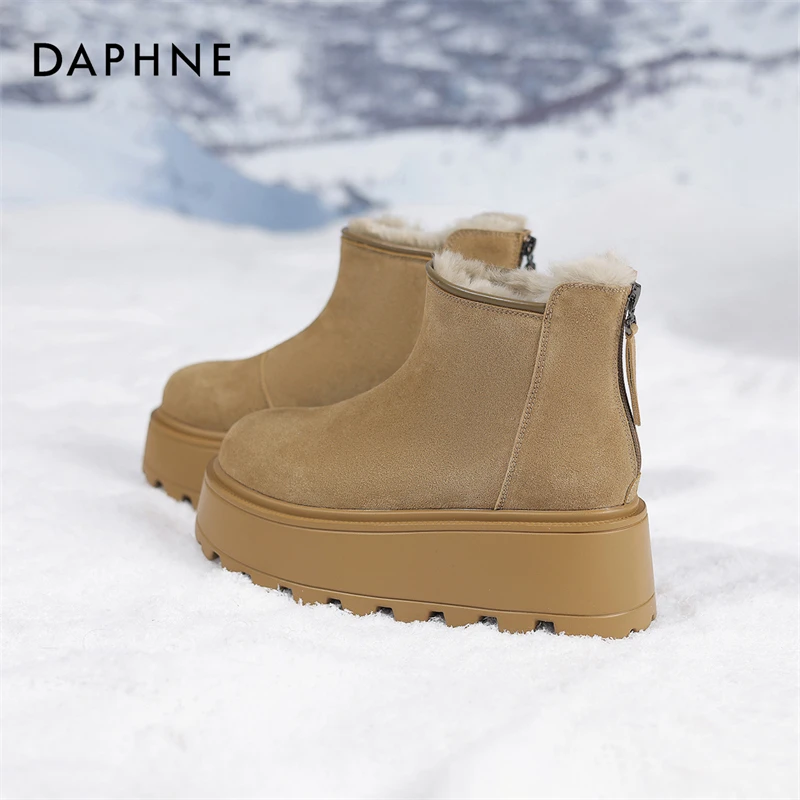 达芙妮新款切尔西雪地靴女款2025冬季加绒加厚棉鞋增高厚底勃肯鞋