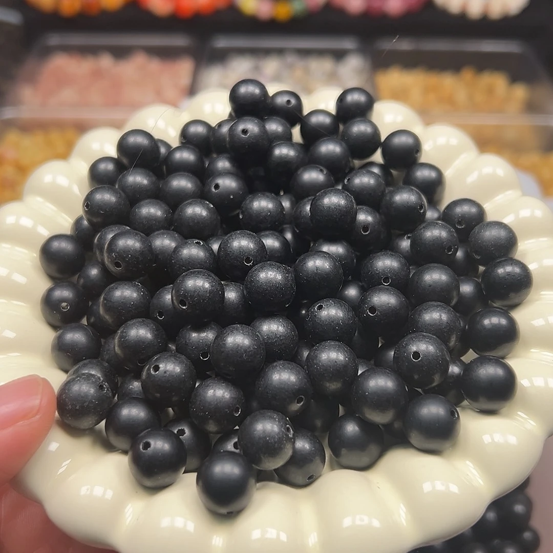 菩提根/象牙果手串130颗黑金圆珠12尺寸