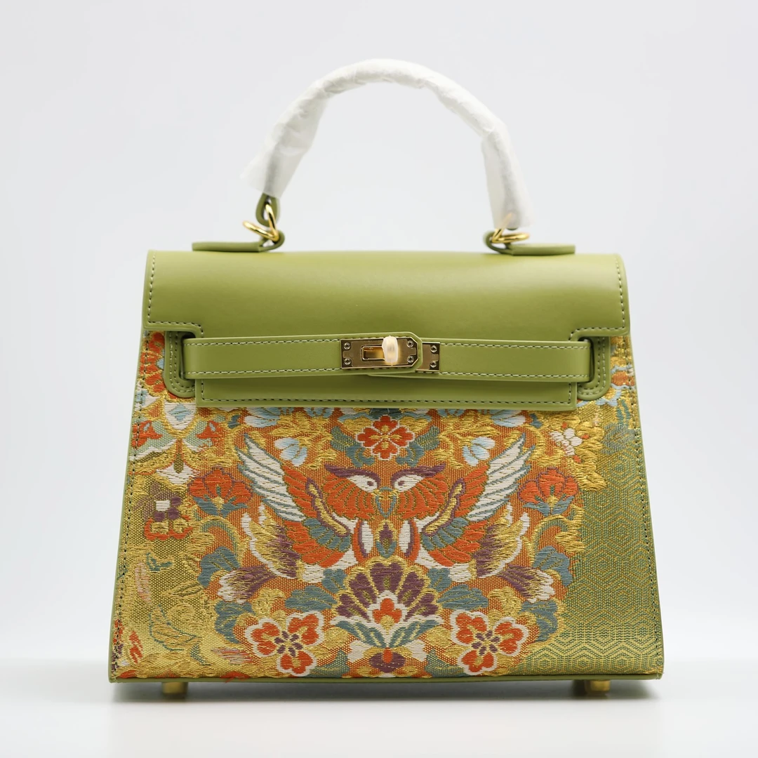 锦美人唐锦非遗手作中凯莉黄绿