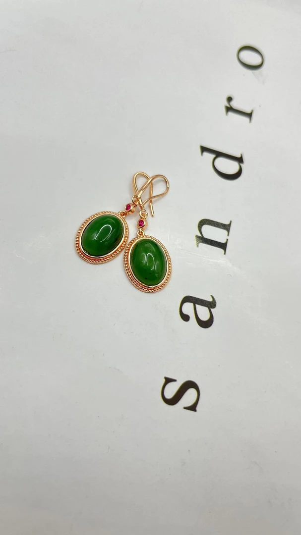 天然和田玉 复古简约时尚碧玉耳坠 H294 多样性 发货 拍一发一