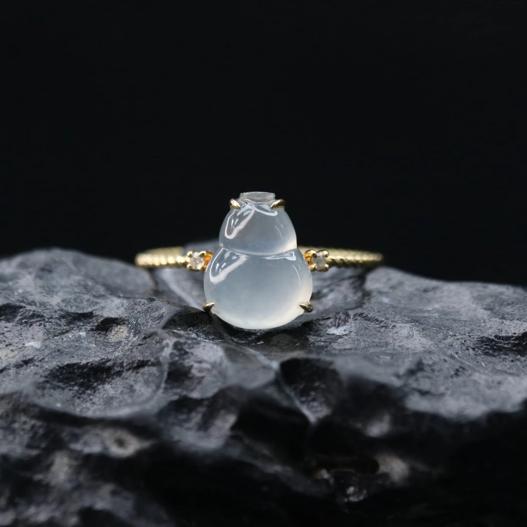 FC11天然缅甸翡翠A货18k冰葫芦戒指/000435/保利厦门拍卖