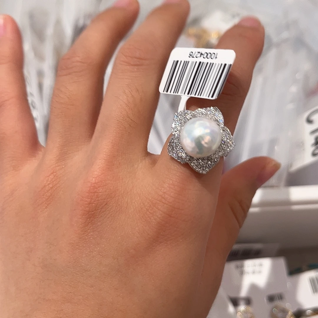 银S925镶嵌淡水珍珠耳饰