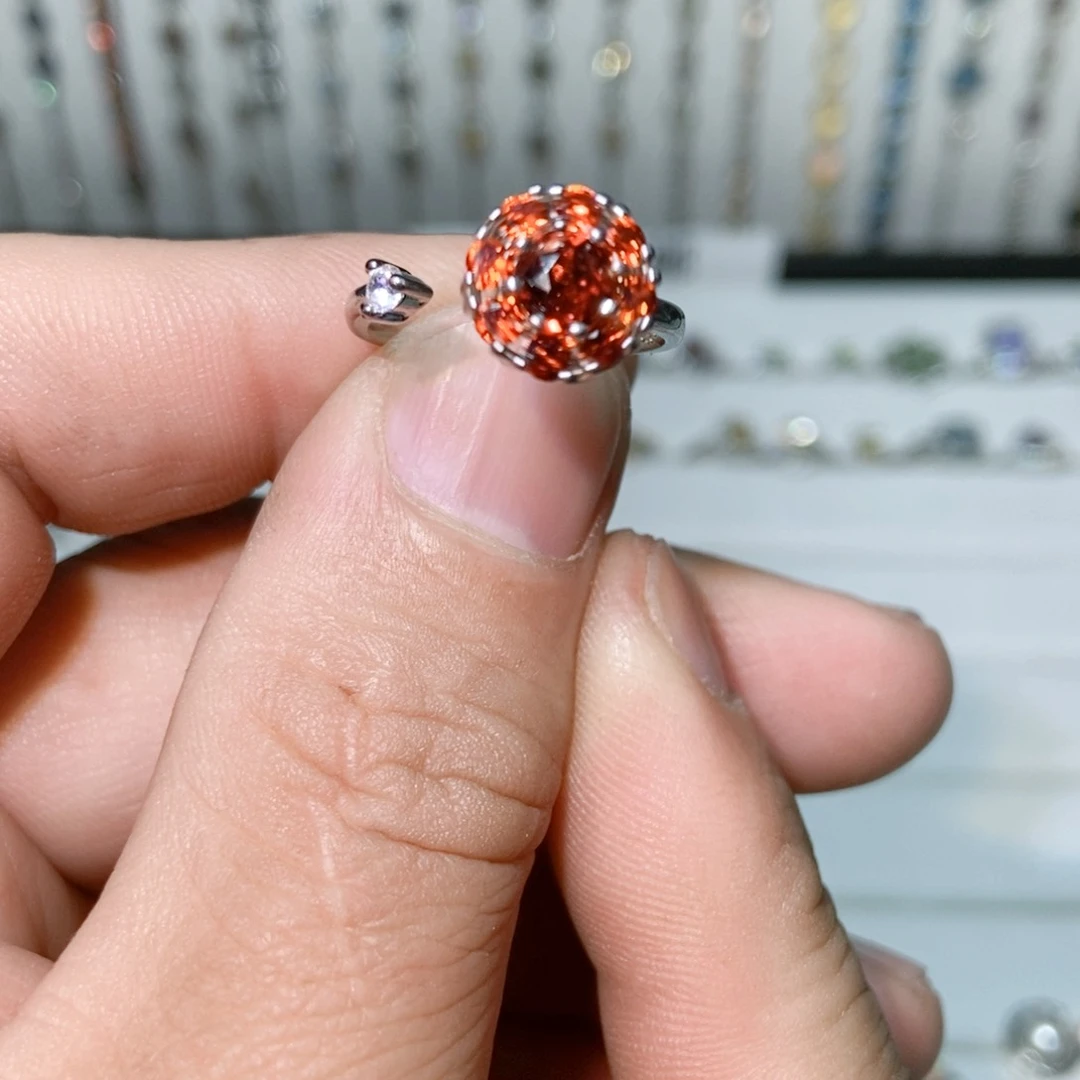 绿水晶戒指银S925镶嵌