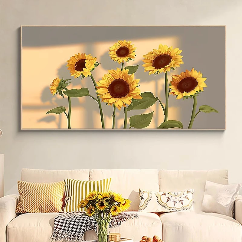 向日葵十字绣2025新款线绣客厅手工自己刺绣简约现代餐厅轻奢卧室