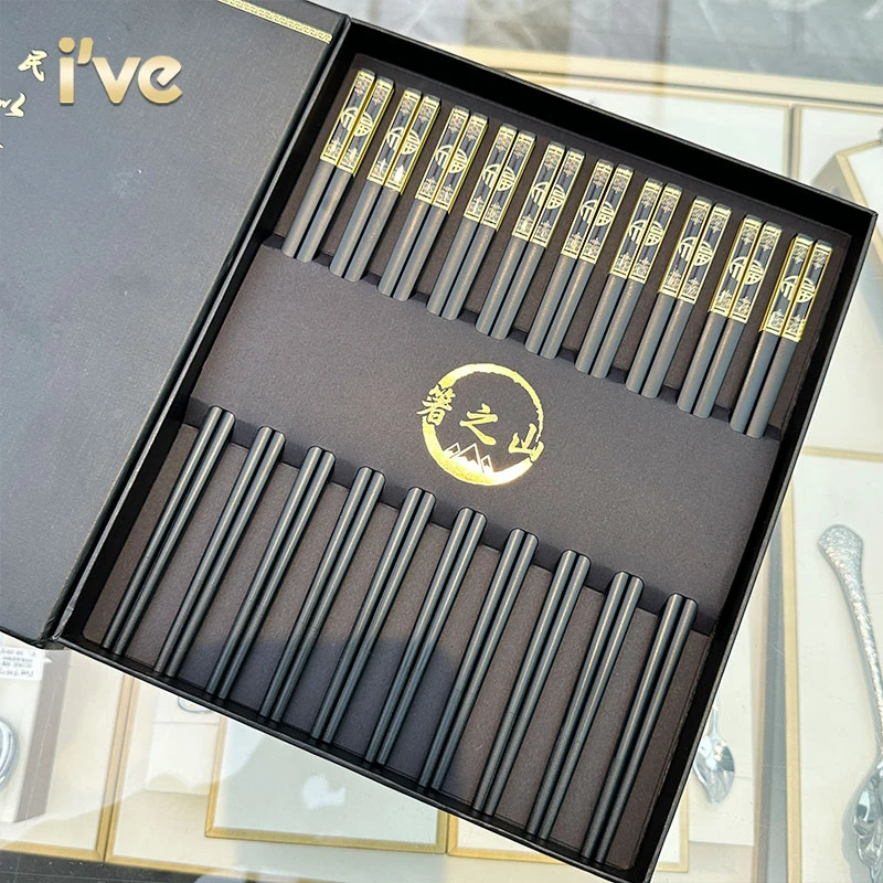 鎏金福筷 合金高端筷子 家用食品级抗菌加长筷子