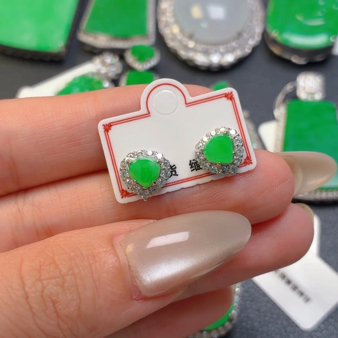 翡翠银S925镶嵌吊坠(不含链)