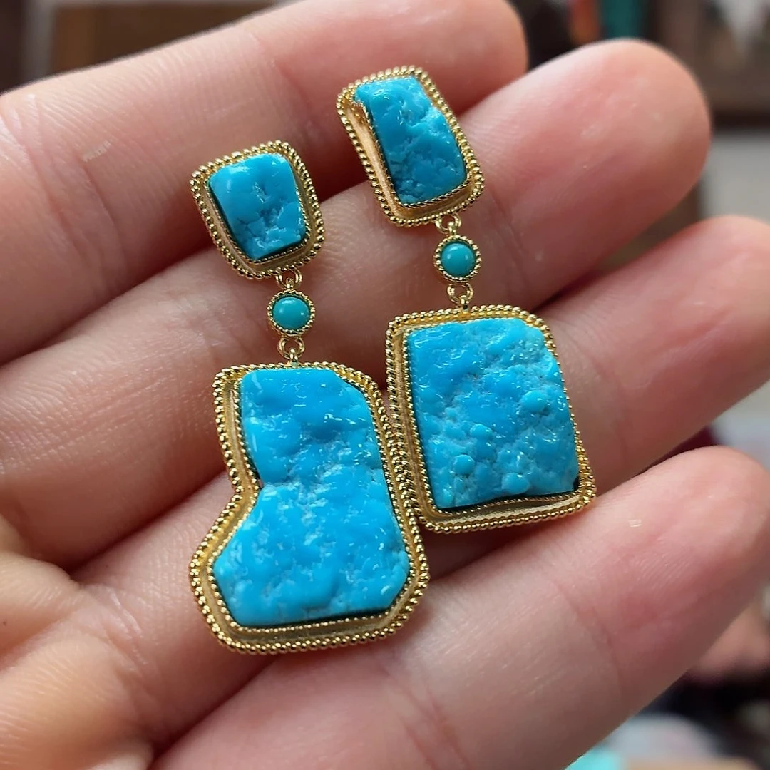 银S925镶嵌绿松石珠宝奇石