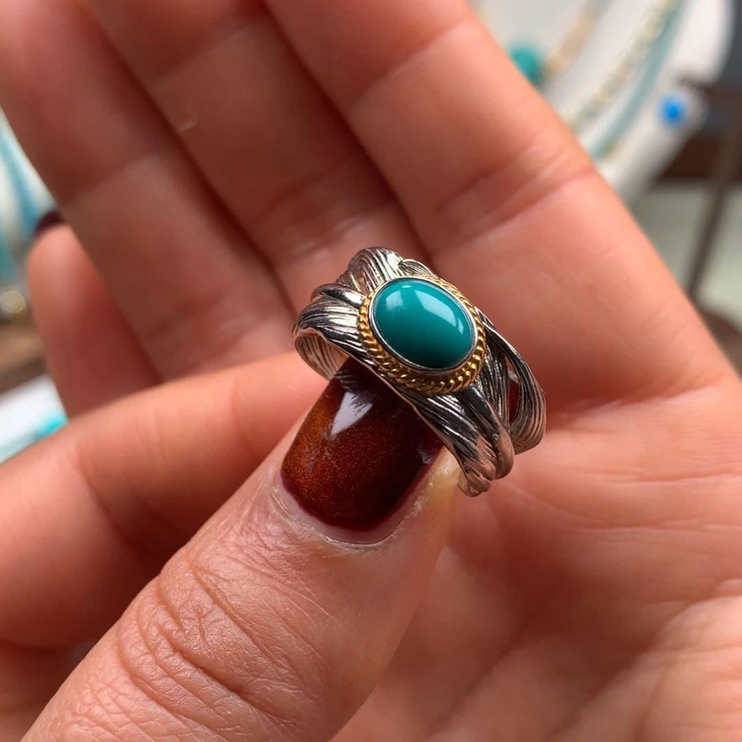 绿松石银S925镶嵌珠宝奇石