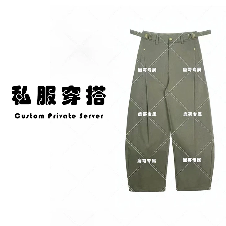 LG夏款2025重磅欧货褶皱显瘦裤子腰头酷帅设计小裤