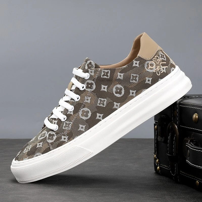 官方正品~夏季新款帆布鞋男透气百搭轻奢休闲男士一脚蹬厚底板鞋