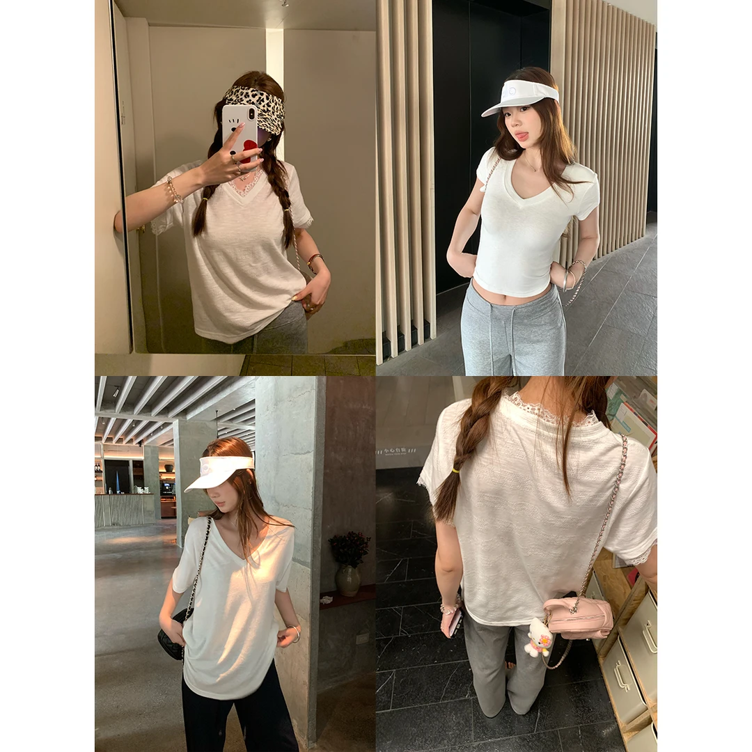 im向 好版型素颜tee’兰精天丝竹节肌理感多版型V领T恤 3个版型