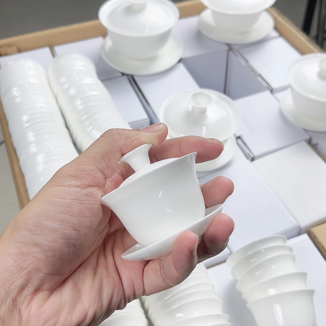 【闪购商品】超迷你单人盖碗50cc骨瓷超薄胎