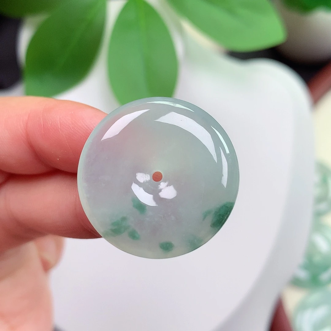 翡翠未镶嵌颈饰平安扣 25.4x5.4mm