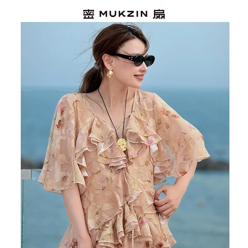 【韩雯kate】密扇「惜花芷」系列新中式连衣裙（送吊带）M253D30140999