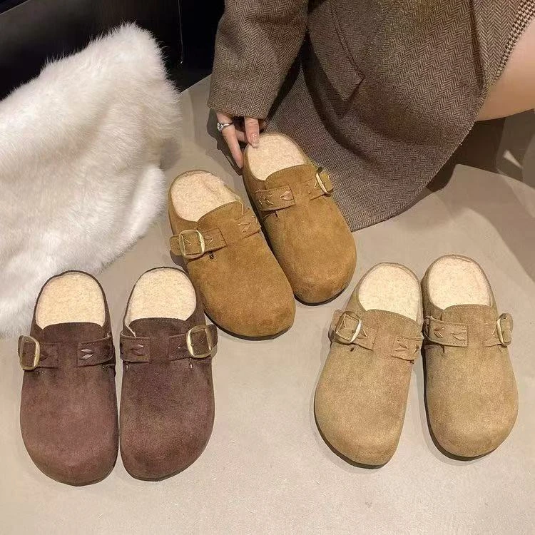 【华小姐】秋季新款时尚潮流圆头厚底包头拖鞋185-6