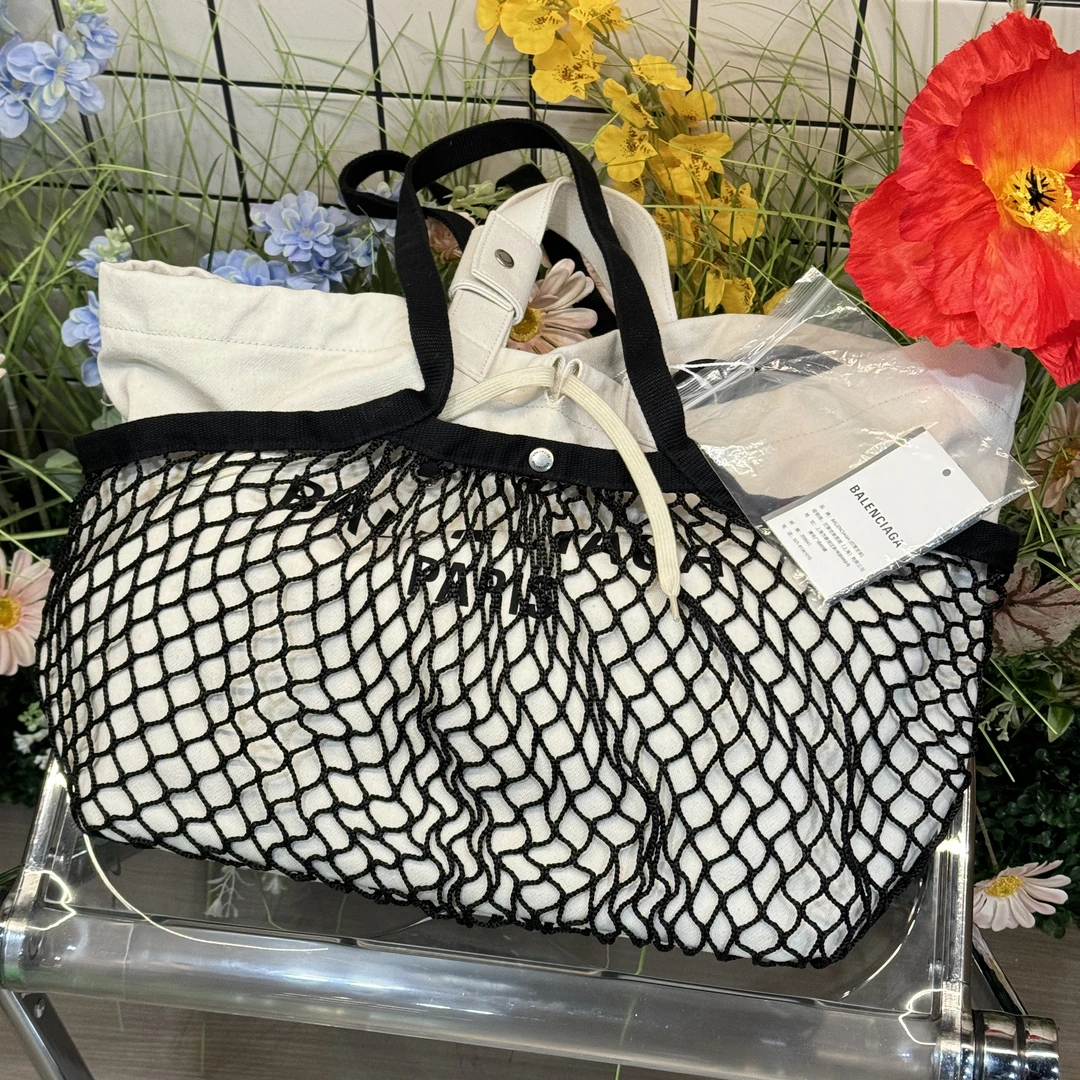 99新 Balenciaga/巴黎世家 达达/24秋冬渔网覆盖单肩tote包