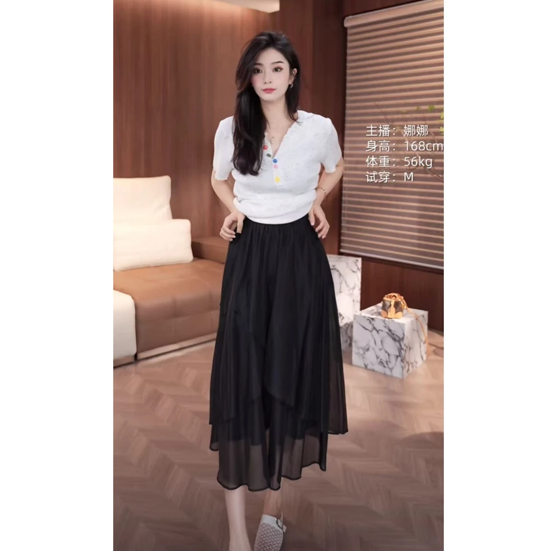 [麦霓严选]2025新款不规则大摆裙中长裙9237