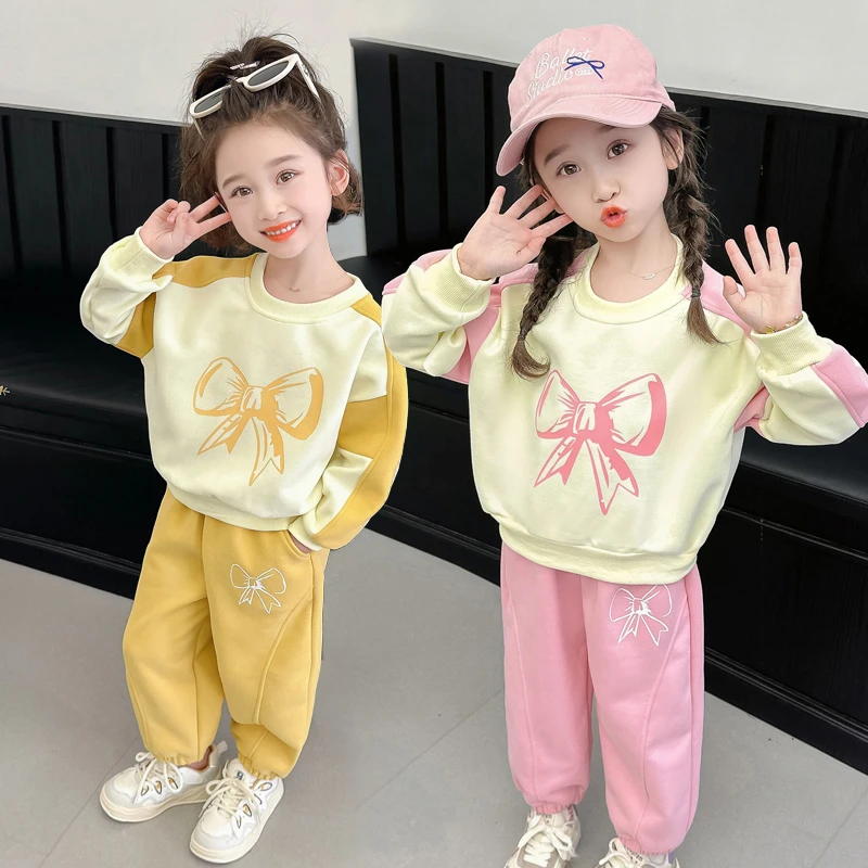 女童春秋季卫衣套装2025新款女孩洋气运动服女宝宝韩版春款两件套