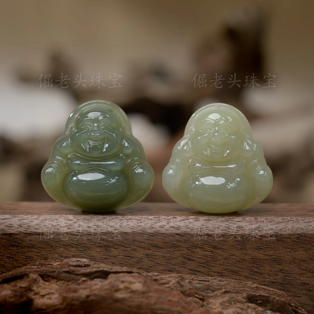 【倔老头精品】和田玉佛公吊坠尺寸约30mm款（配绳）多样性发一