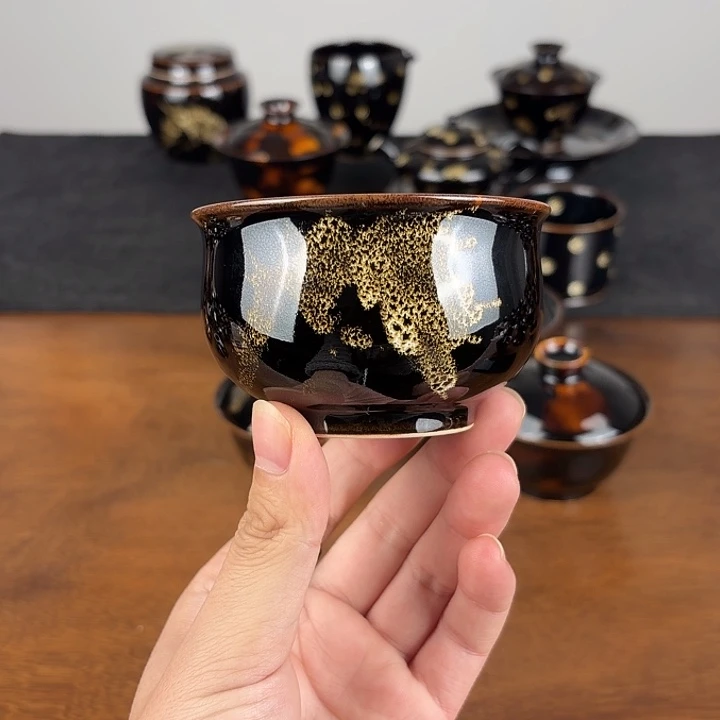 瓷洒彩鹧鸪斑大炉式杯