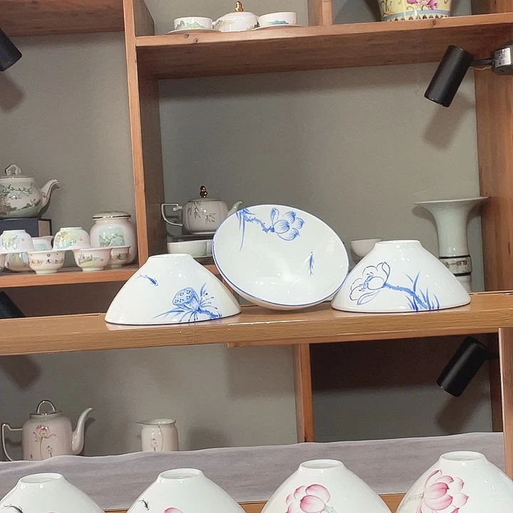 拍1发2，手绘斗笠杯。