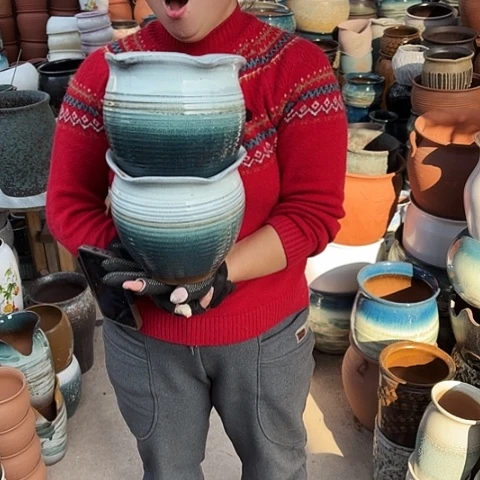 口19高19瑕疵盆子。