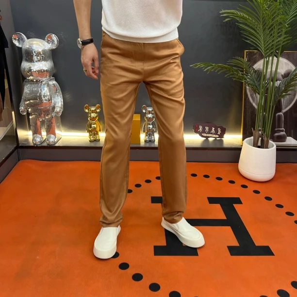 【意式简约·轻奢】莱赛尔天丝亚麻柔顺亲肤直筒休闲裤男士百搭时尚