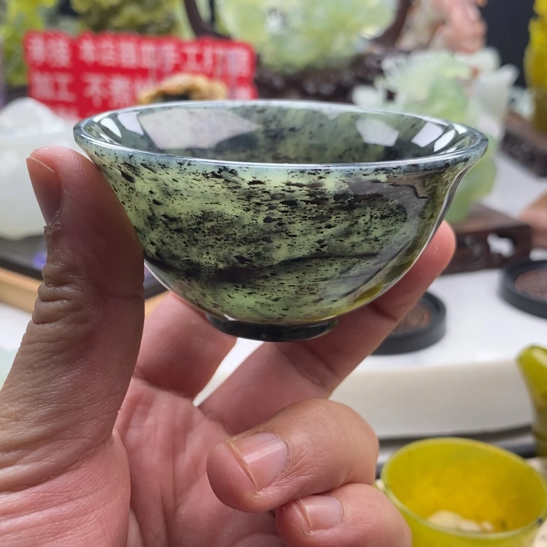 岫玉未镶嵌四大名玉杯