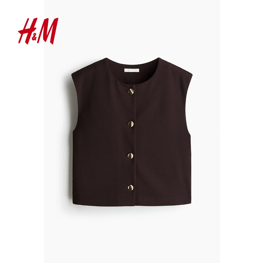 HM女士马夹2025夏新款流光风双面布马甲1296219