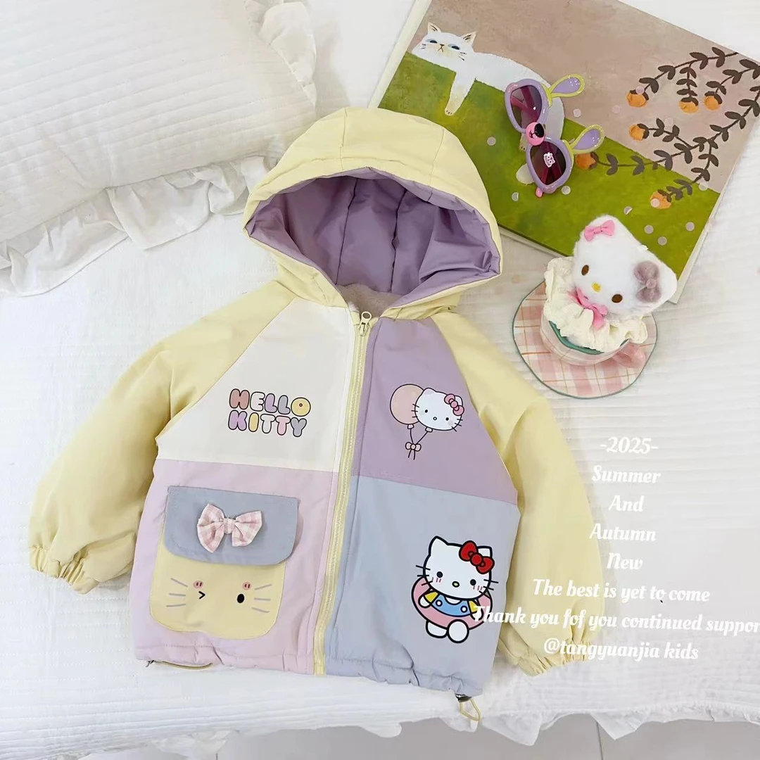 汤圆家童装2025秋季新款甜美趣味加厚绒卡通收腰外套 YA-2465