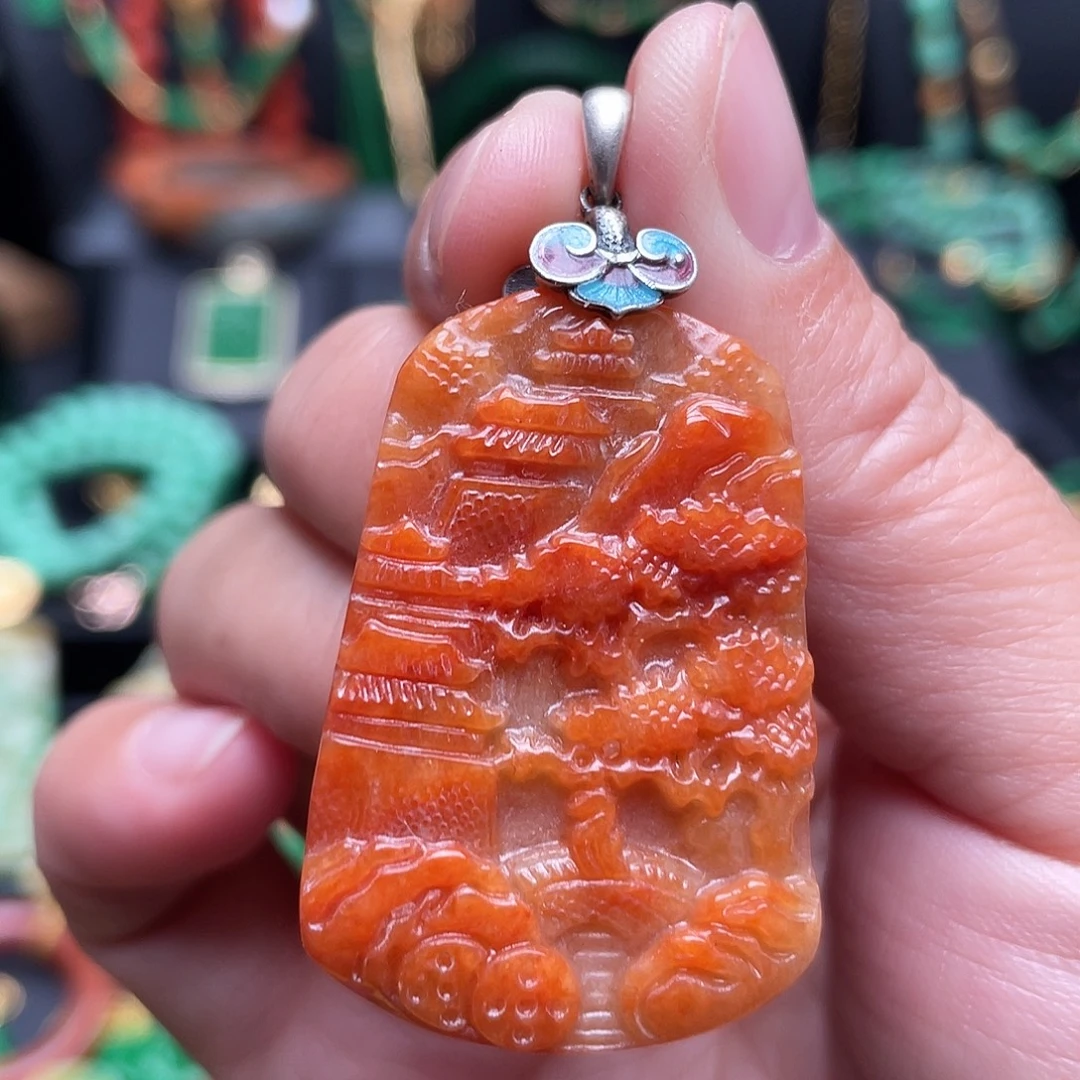 翡翠银S925镶嵌颈饰