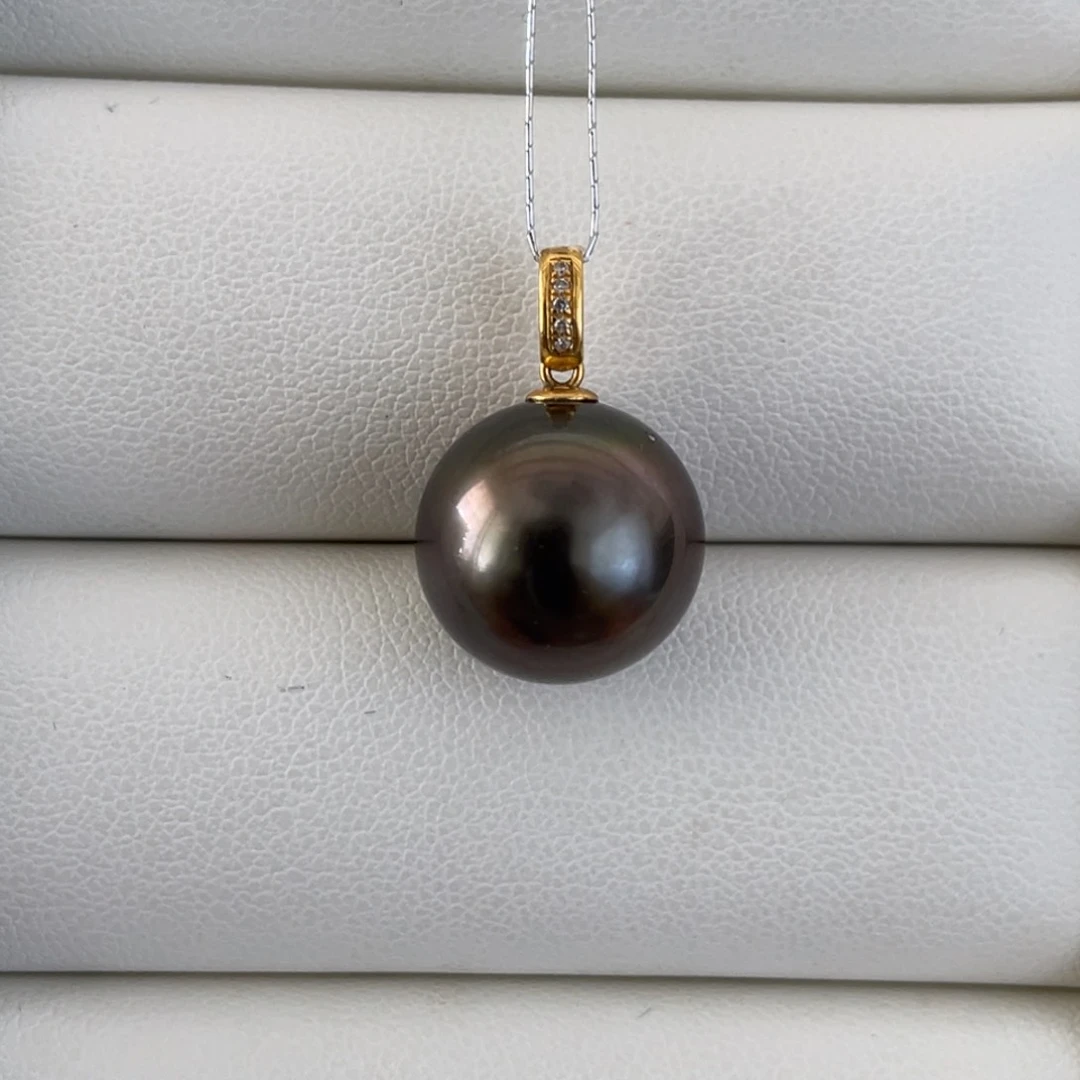 18K金镶嵌海水珍珠颈饰13.8mm