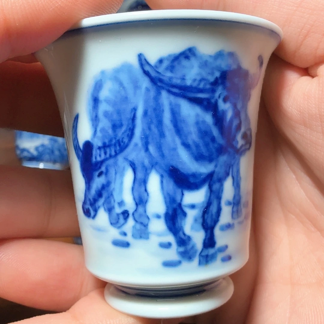 釉下青花柴窑单杯