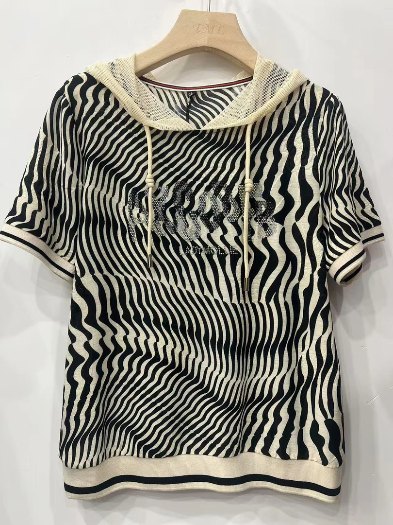 夏季凉爽丝连帽减龄上衣